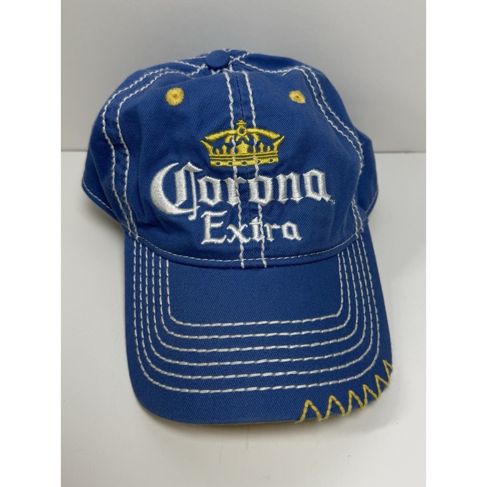 Corona Extra Blue Yellow Adjustable Baseball Cap Hat Beer Logo Collectible